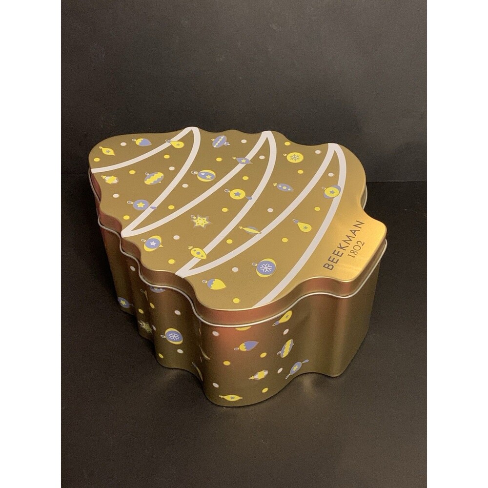 EMPTY Beekman 1802 Christmas Holiday Tree Shaped Tin